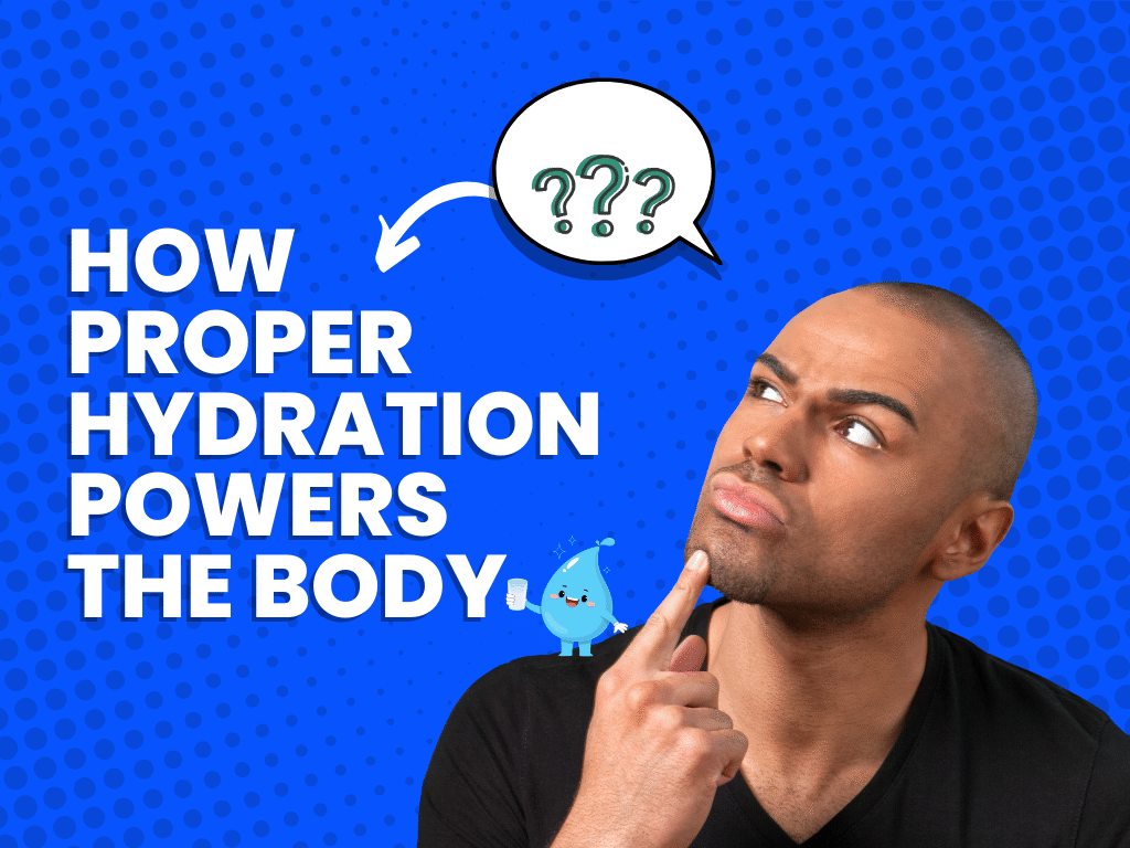 curious man thinking how hydration plays a n important factor in the body.